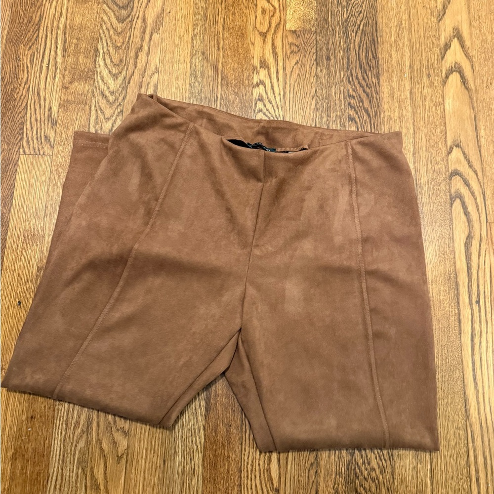 NWT Tahari for Women Brown Suede skinny leg pants size XXL